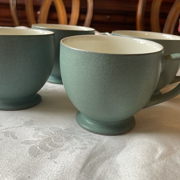 Denby England Luxor set of 4 teacups meridian shape stoneware vintage - Picture 6 of 7